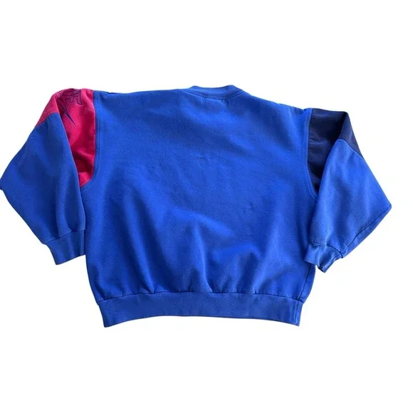 NIKE AIR - Vtg 80s Navy Blue Center Swoosh Crewneck Embroidered Sweatshirt L - Picture 7 of 11